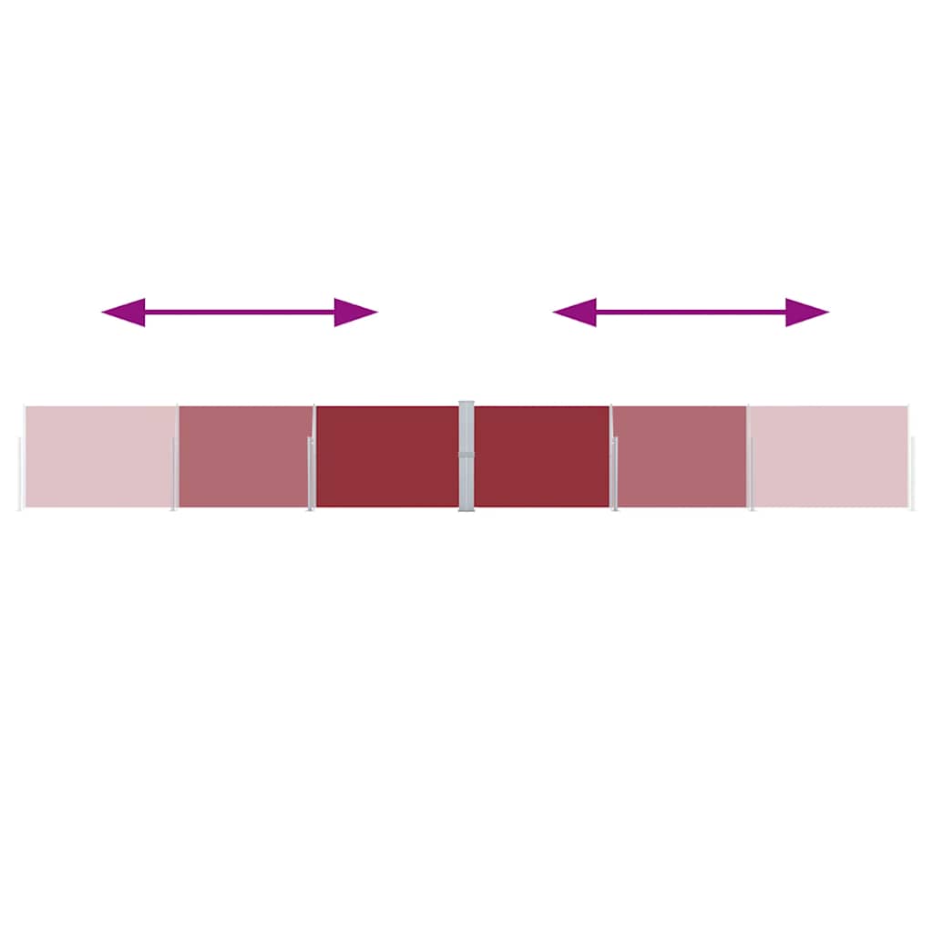 Ausziehbare Seitenmarkise 170x1200 cm Rot