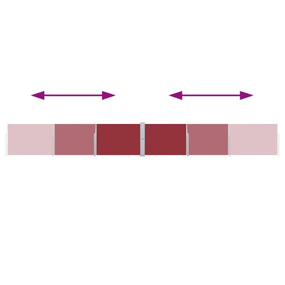 Ausziehbare Seitenmarkise 170x1200 cm Rot