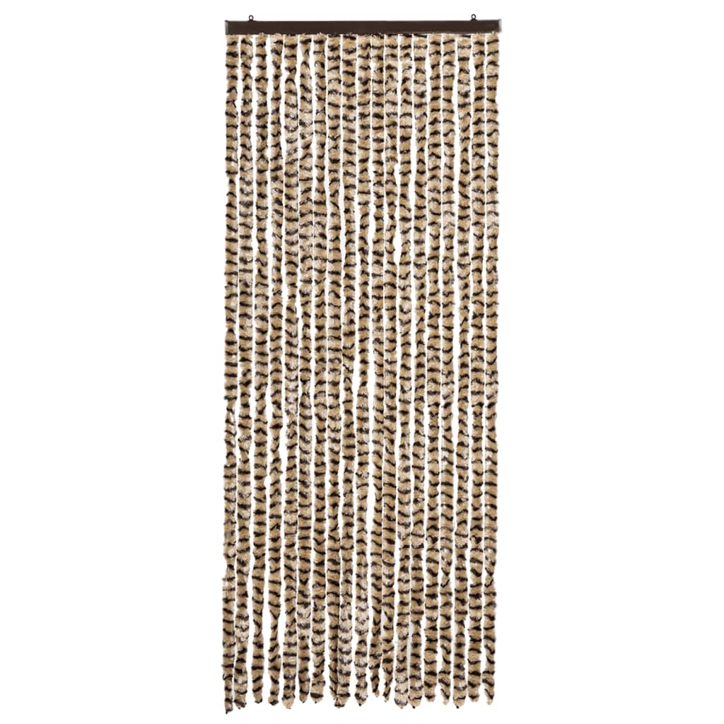 Insektenschutz-Vorhang Beige und Braun 56x185 cm Chenille