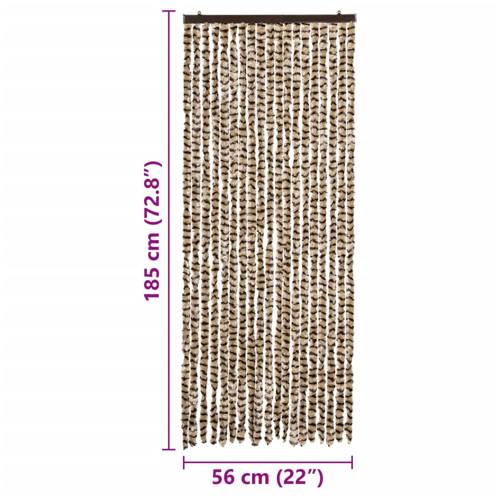 Insektenschutz-Vorhang Beige und Braun 56x185 cm Chenille