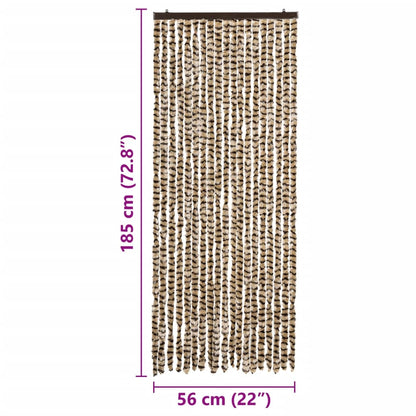Insektenschutz-Vorhang Beige und Braun 56x185 cm Chenille