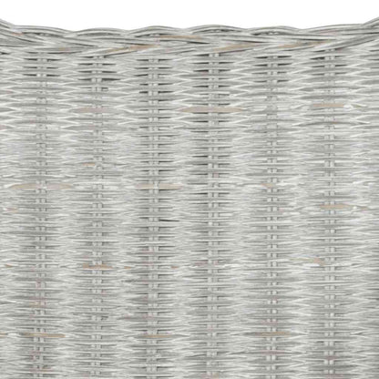 2-Sitzer-Sofa Grau Natürliches Rattan und Leinen