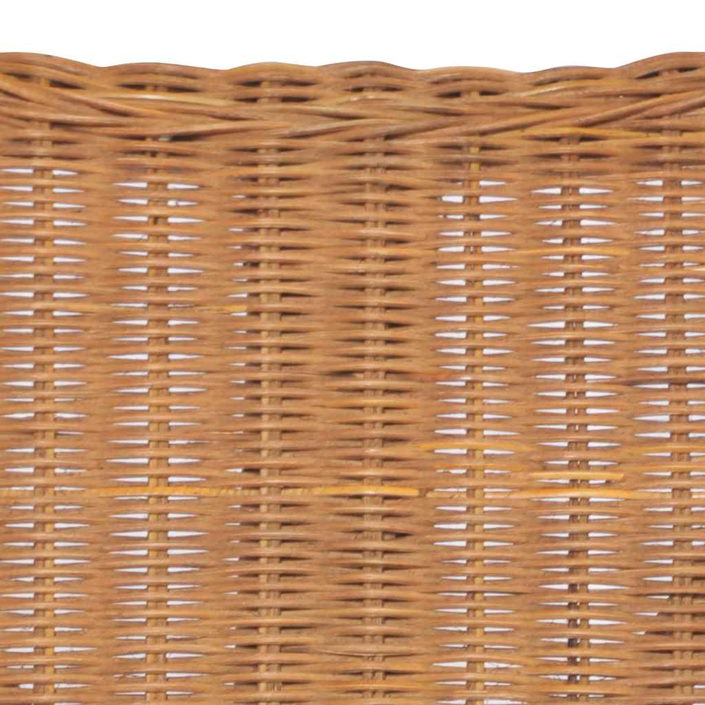 2-Sitzer-Sofa Hellbraun Natürliches Rattan und Leinen