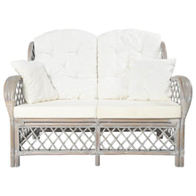 2-Sitzer-Sofa Grau Rattan