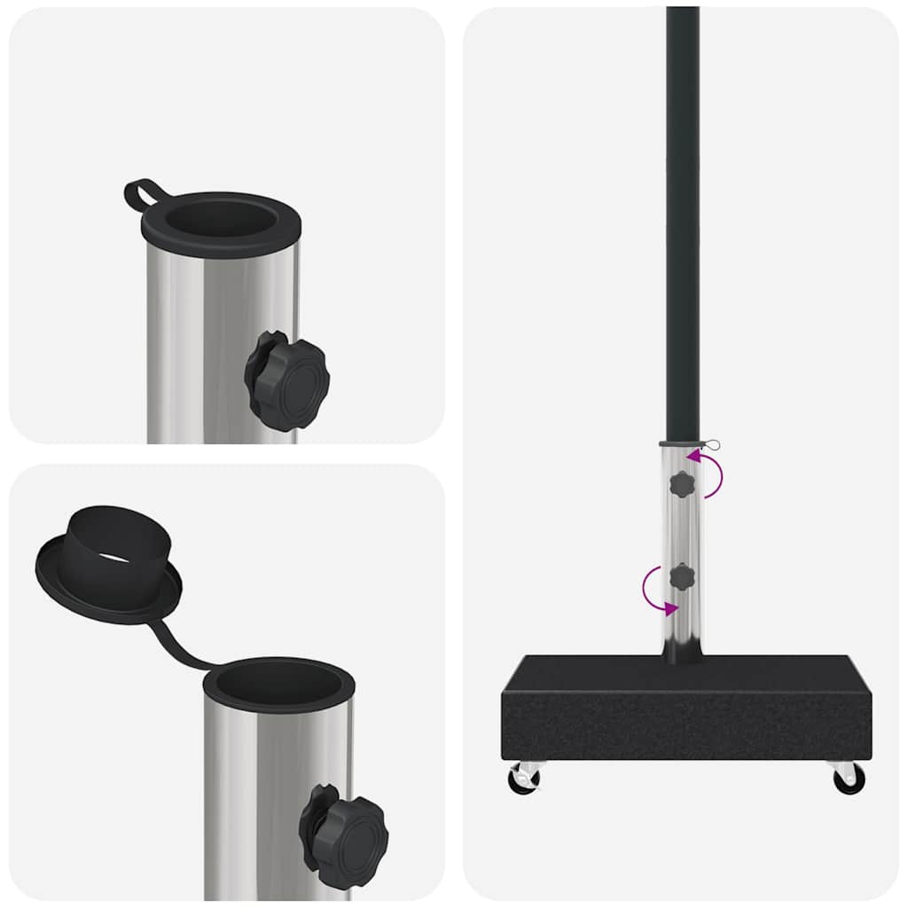 Schirmständer Schwarz 45x25x8 cm Granit