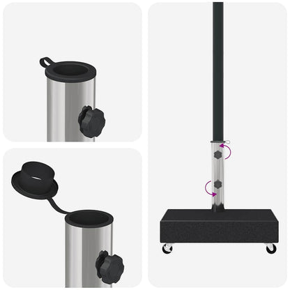 Schirmständer Schwarz 45x25x8 cm Granit