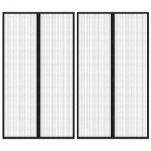 Fliegengitter-Türvorhänge 2 Stk. Magnet Schwarz 200x80 cm