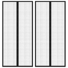 Fliegengitter-Türvorhänge 2 Stk. Magnet Schwarz 210x90 cm