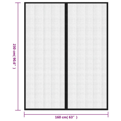 Fliegengitter-Türvorhänge 2 Stk. Magnet Schwarz 230x160 cm