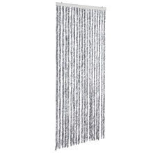 Insektenschutz-Vorhang Weiß und Grau 56x200 cm Chenille