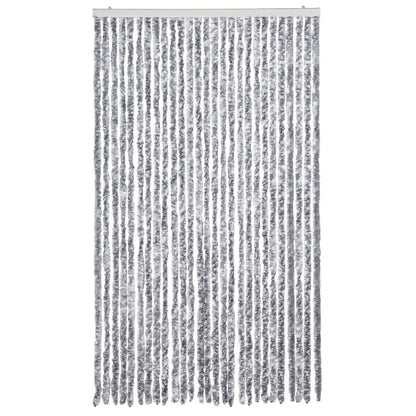 Insektenschutz-Vorhang Weiß und Grau 118x220 cm Chenille