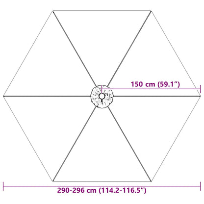 Ersatzbezug für Sonnenschirm Bordeauxrot 300 cm
