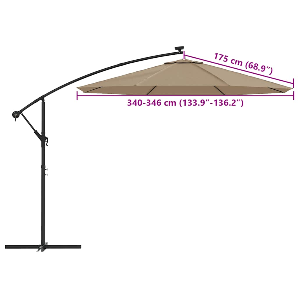 Ersatzstoff für Ampelschirm Taupe 350 cm