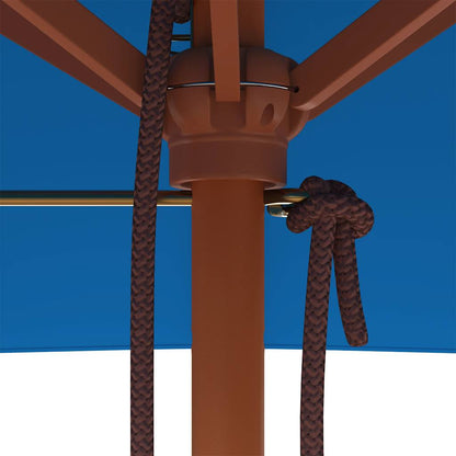 Sonnenschirm mit Holzmast Blau 150x200 cm