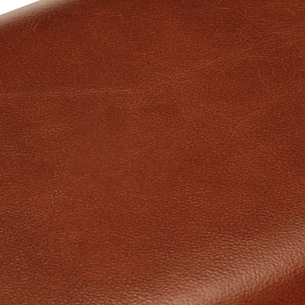 Sitzbank Turnbock-Design 58cm Braun Echtleder Mango Massivholz