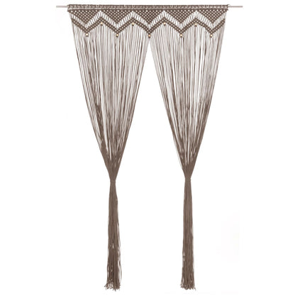 Makramee Vorhang Taupe 140x240 cm Baumwolle
