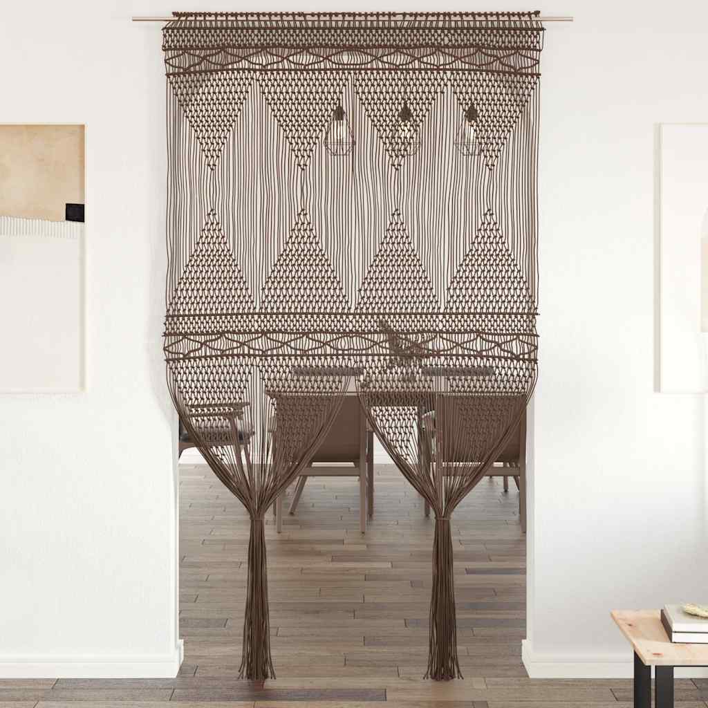 Makramee Vorhang Taupe 140x240 cm Baumwolle
