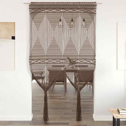 Makramee Vorhang Taupe 140x240 cm Baumwolle