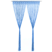 Makramee Vorhang Blau 140x240 cm Baumwolle