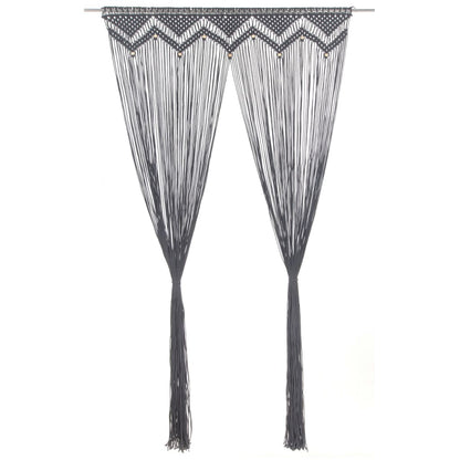 Makramee Vorhang Anthrazit 140x240 cm Baumwolle