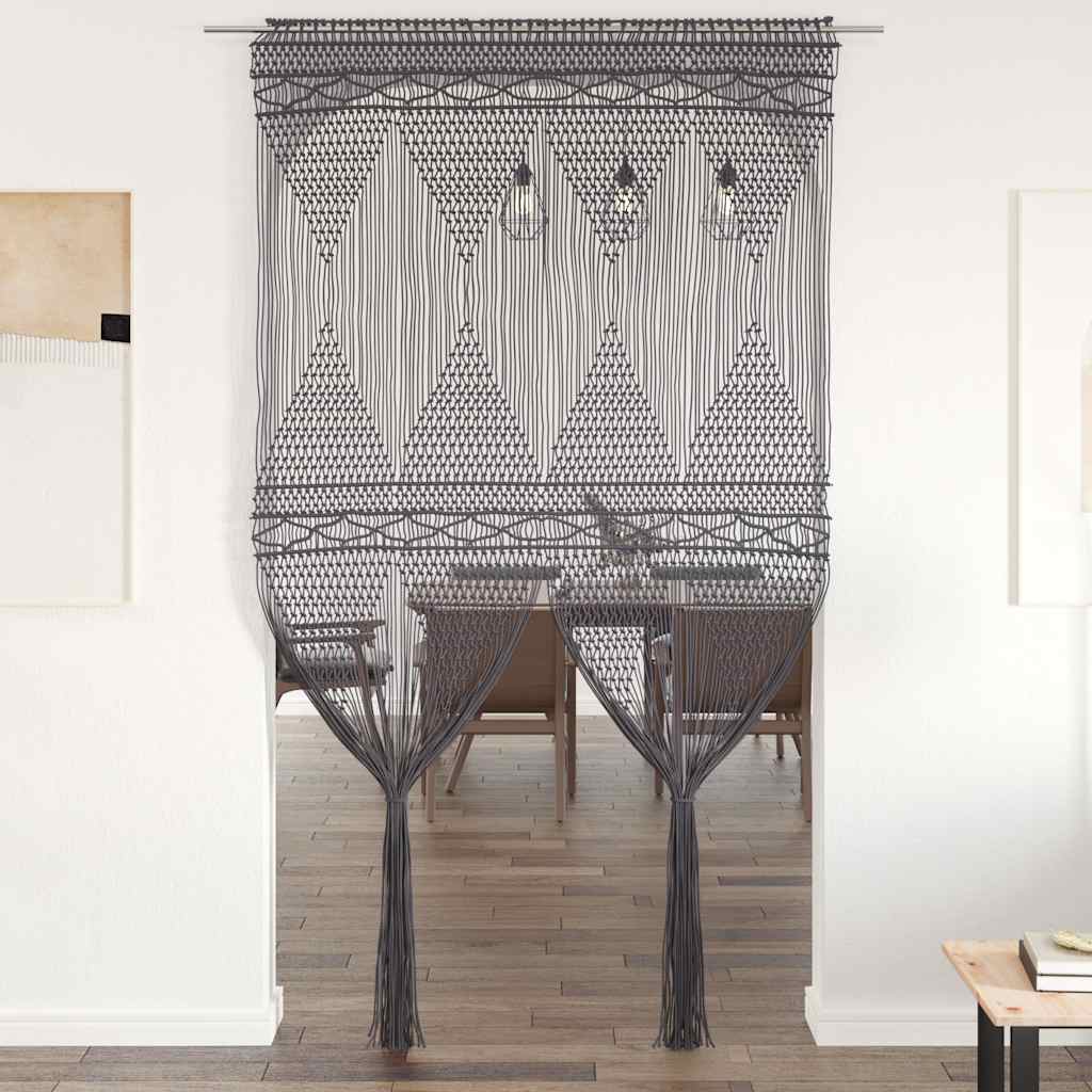 Makramee Vorhang Anthrazit 140x240 cm Baumwolle