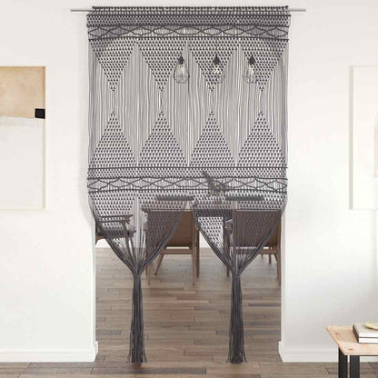 Makramee Vorhang Anthrazit 140x240 cm Baumwolle