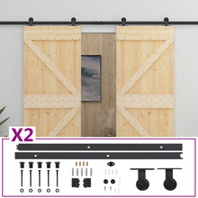 Schiebetür mit Beschlag 80x210 cm Kiefer Massivholz