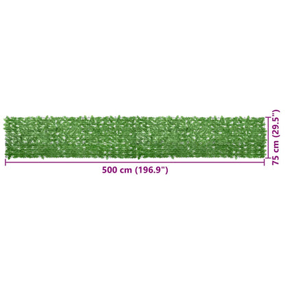 Balkon-Sichtschutz mit Grünen Blättern 500x75 cm