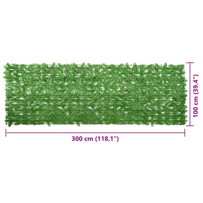 Balkon-Sichtschutz mit Grünen Blättern 300x100 cm