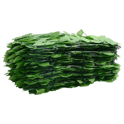 Balkon-Sichtschutz mit Grünen Blättern 600x100 cm