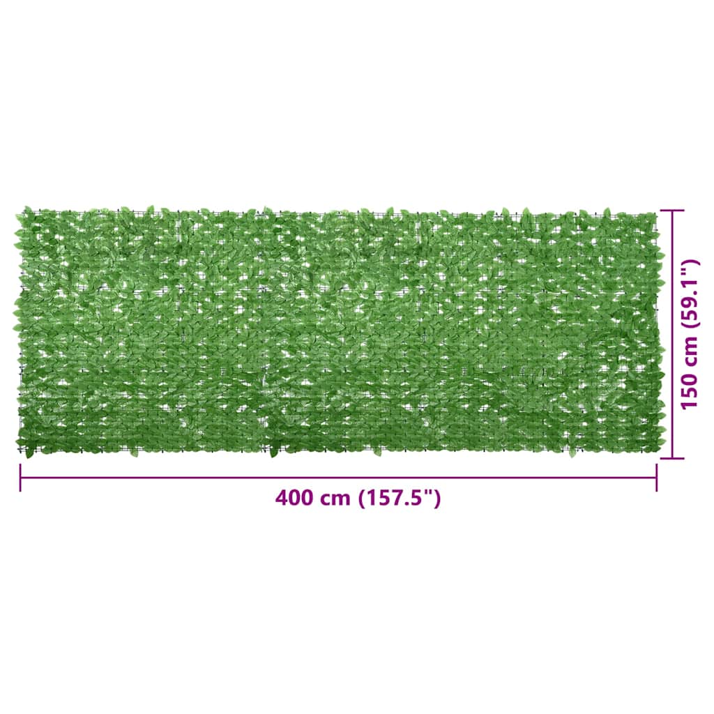 Balkon-Sichtschutz mit Grünen Blättern 400x150 cm