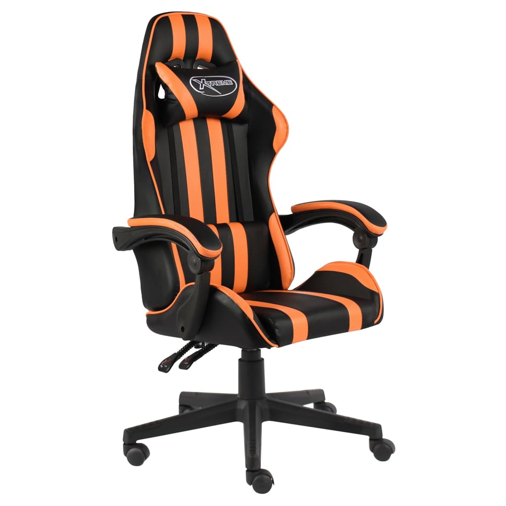 Gaming-Stuhl Schwarz und Orange Kunstleder