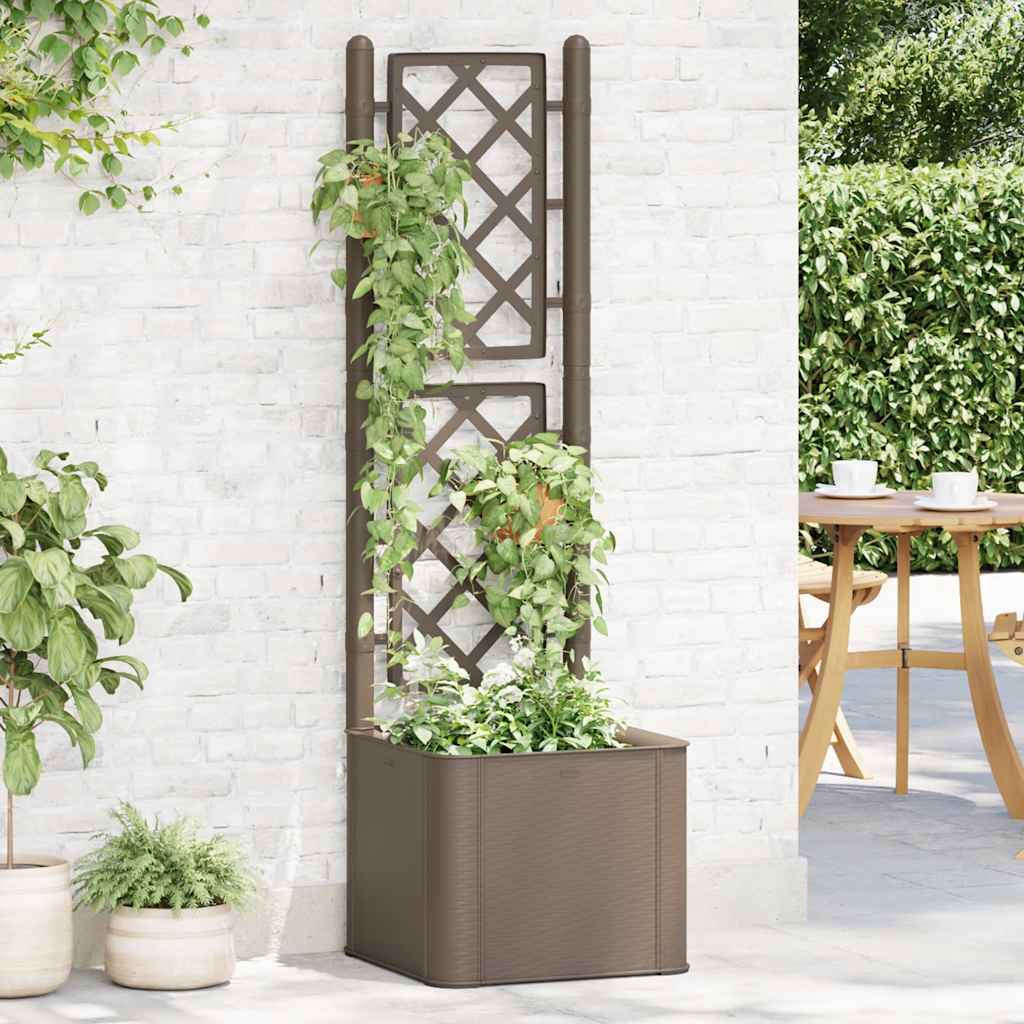 Garten-Hochbeet mit Spalier und Selbstbewässerungssystem Mokka