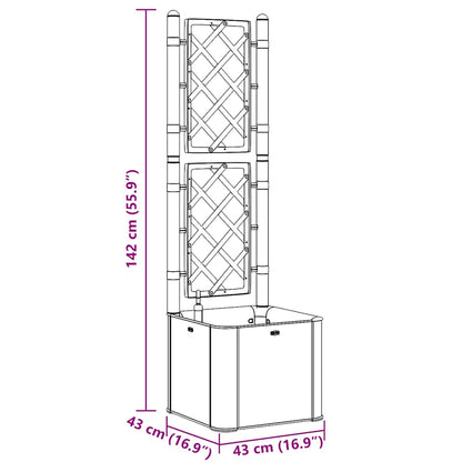 Garten-Hochbeet mit Spalier Selbstbewässerungssystem Anthrazit