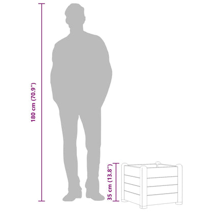 Garten-Hochbeet PP Mokka 43x43x35 cm