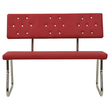Sitzbank 110 cm Weinrot Kunstleder