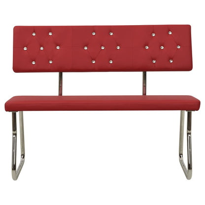 Sitzbank 110 cm Weinrot Kunstleder
