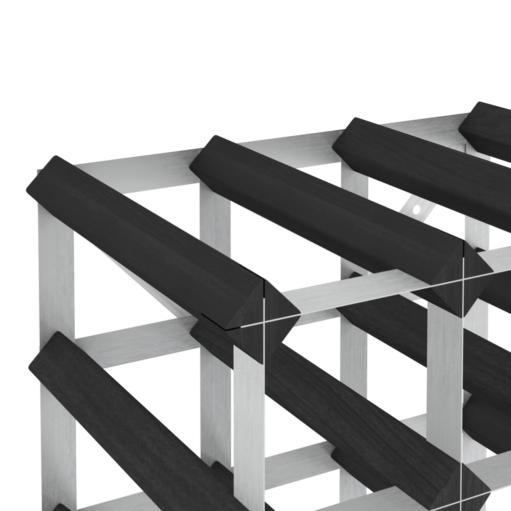 Weinregal für 20 Flaschen Schwarz Massivholz Kiefer