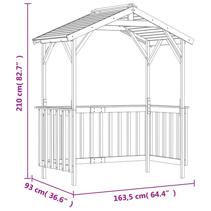 Grillpavillon Kiefernholz Imprägniert 163,5x93x210 cm
