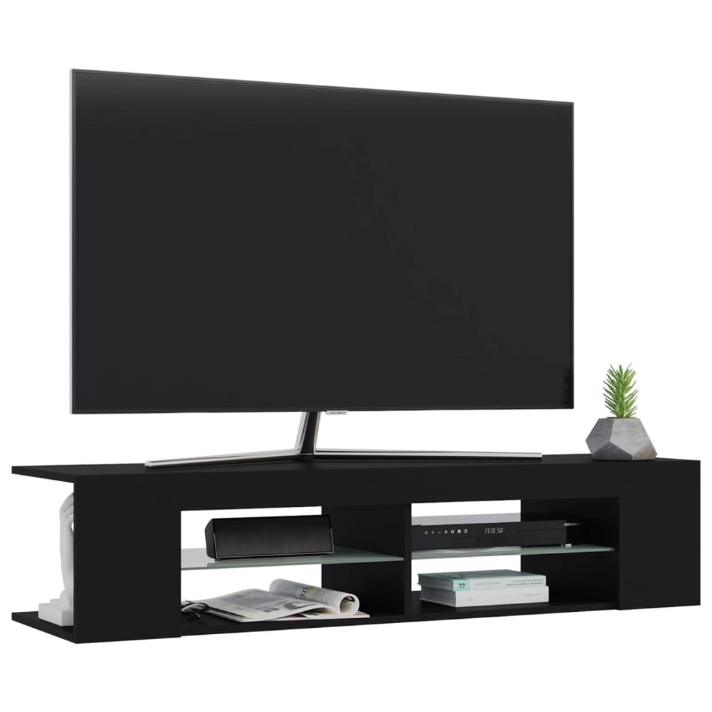 TV-Schrank mit LED-Leuchten Schwarz 135x39x30 cm