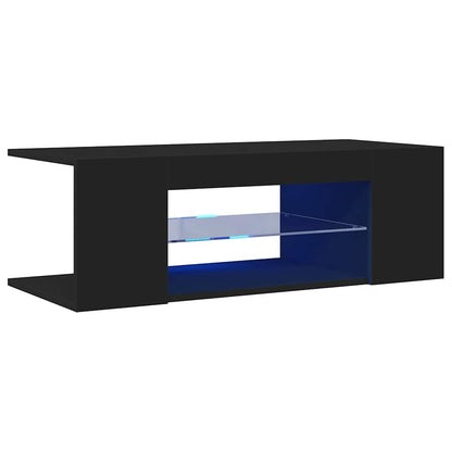 TV-Schrank mit LED-Leuchten Schwarz 90x39x30cm