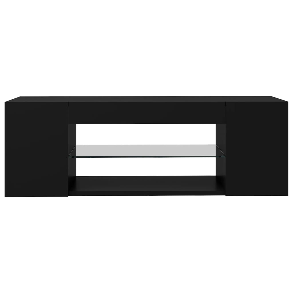 TV-Schrank mit LED-Leuchten Schwarz 90x39x30cm