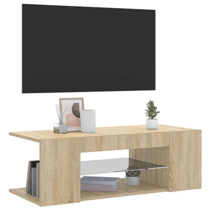 TV-Schrank mit LED-Leuchten Sonoma-Eiche 90x39x30cm