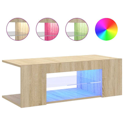 TV-Schrank mit LED-Leuchten Sonoma-Eiche 90x39x30cm