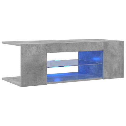 TV-Schrank mit LED-Leuchten Betongrau 90x39x30 cm
