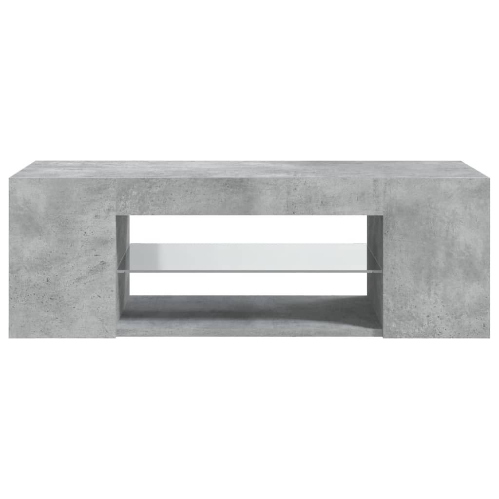 TV-Schrank mit LED-Leuchten Betongrau 90x39x30 cm