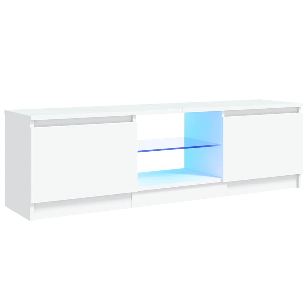 TV-Schrank mit LED-Leuchten Weiß 120x30x36 cm