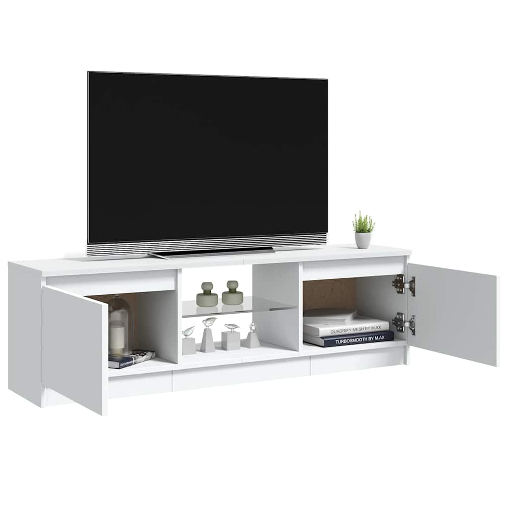 TV-Schrank mit LED-Leuchten Weiß 120x30x36 cm