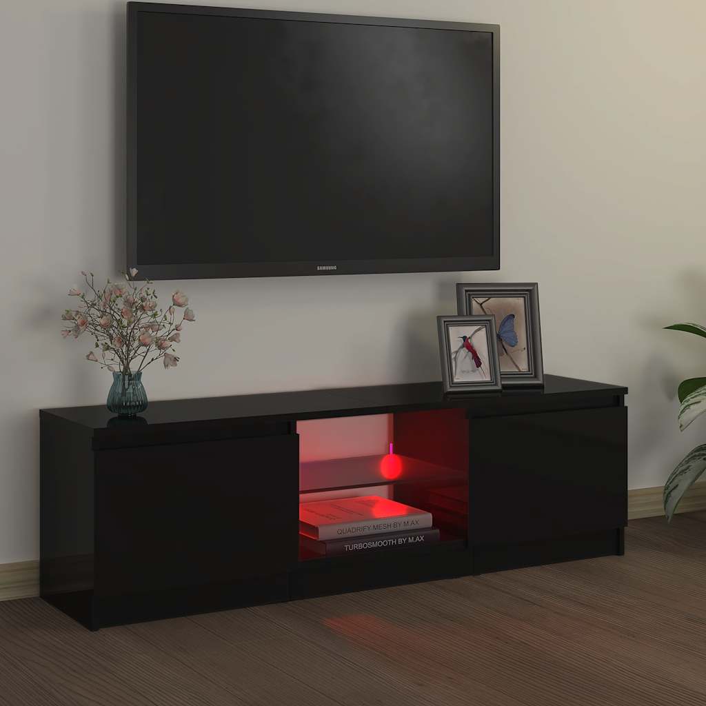 TV-Schrank mit LED-Leuchten Schwarz 120x30x36 cm