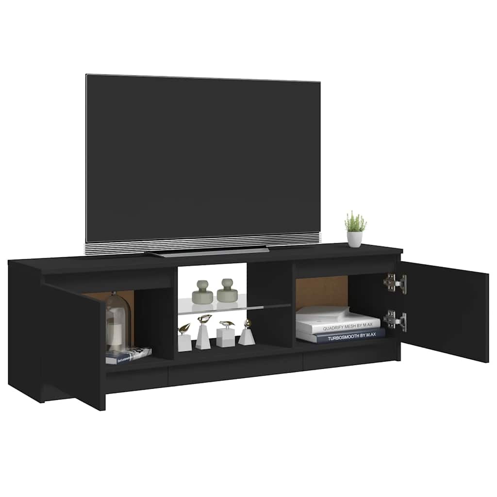 TV-Schrank mit LED-Leuchten Schwarz 120x30x36 cm